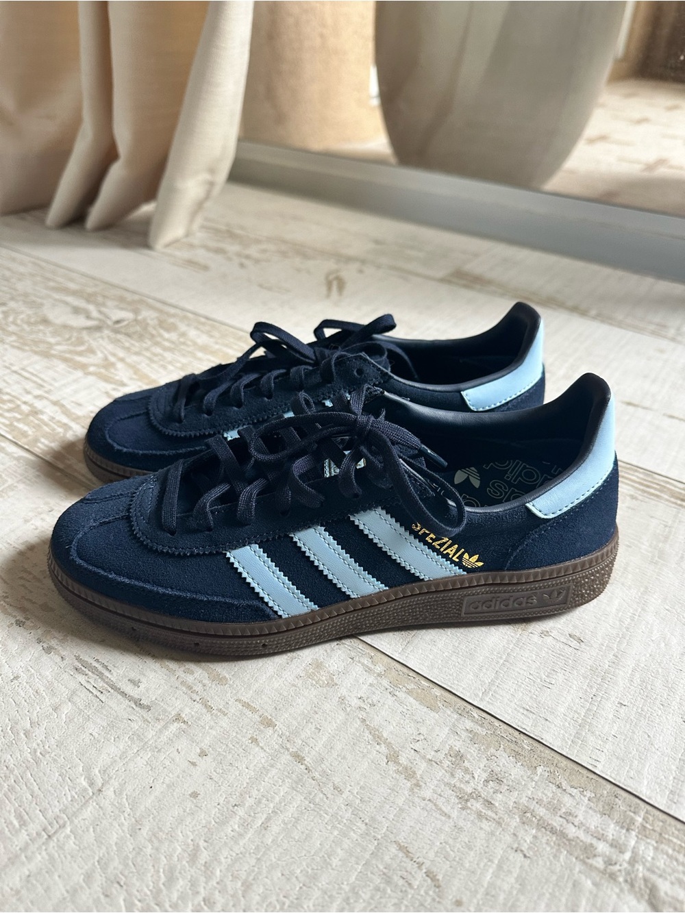 Adidas Kids Navy with Light Blue Suede Spezial Sneakers